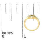 14K Yellow Gold 1.0 Cttw Princess Diamond Geometric Cocktail Ring
