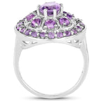 2.67 Carat Genuine Amethyst .925 Sterling Silver Ring