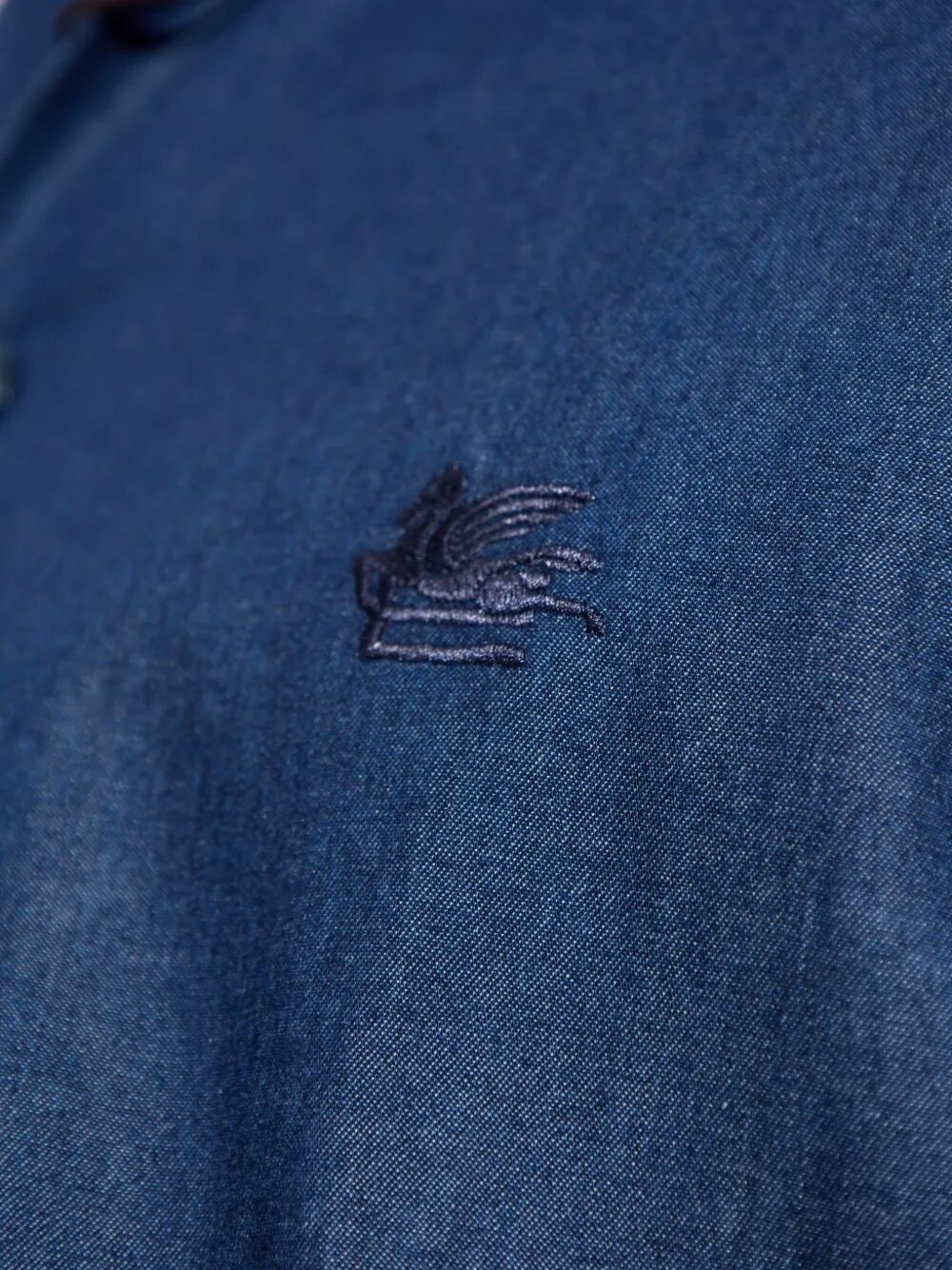 Etro Men Embroidered Logo Cotton Shirt