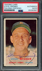 Steve Gromek Signed 1957 Topps Trading Card #258 Detroit Tigers PSA/DNA 183598