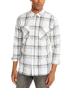 LEVI S Mens White Tartan Plaid Collared Dress Shirt XXL