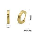 Huggie Hoop Earrings Stainless Steel Plain & Rounded Design