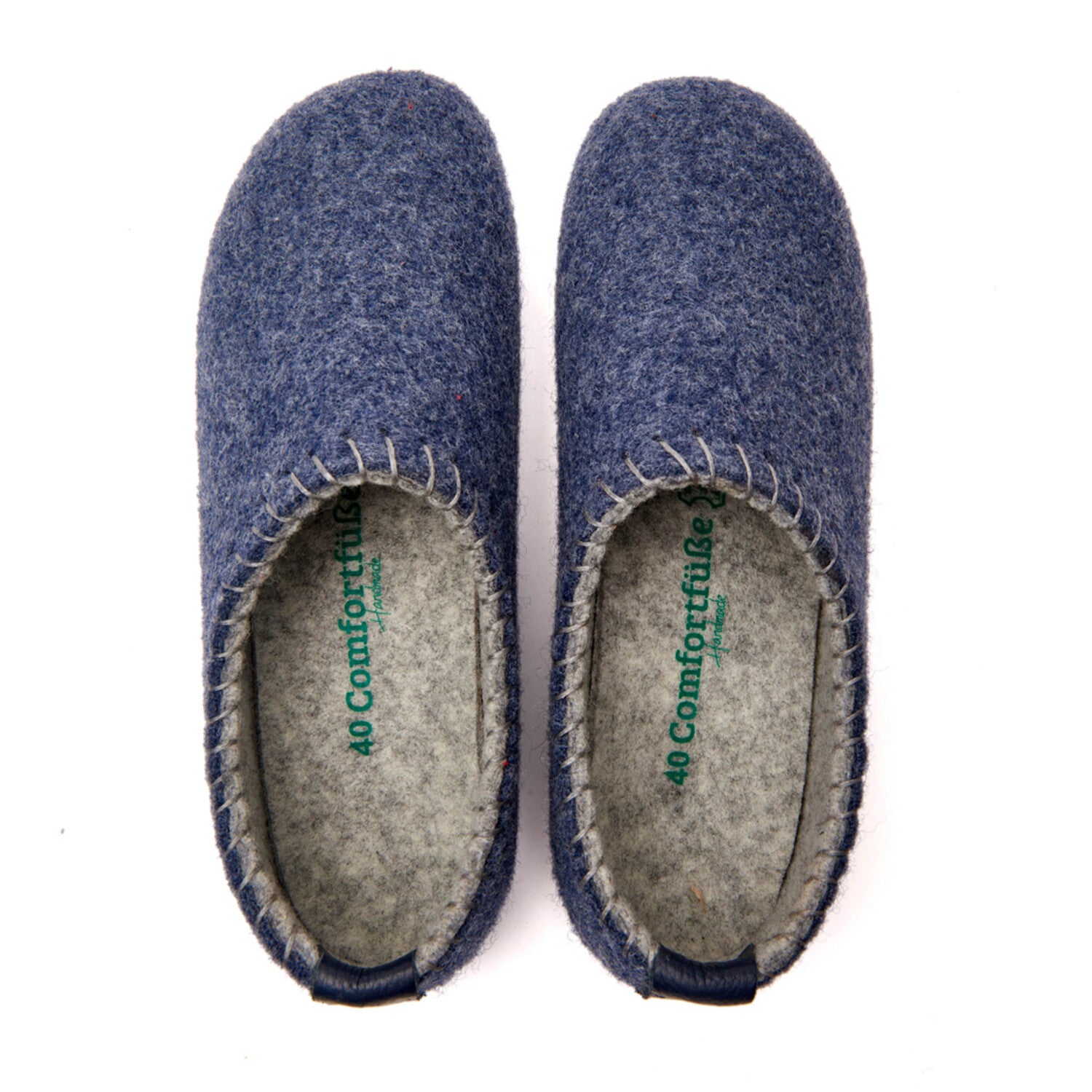 Yew Wool Slipper // Navy + Gray