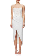 Elliatt Carsyn Strapless High/Low Body-Con Cocktail Dress in Ivory  Size Medium
