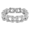 SK1849 BRUSHED FINISH 3/4" Wide THICK LINK Men's Stainless Steel Motorcycle Chain Bracelet