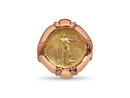 Fancy Solid White/Yellow/Rose Gold Handmade Coin Ring , 1/10oz Coin ,