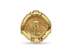 Fancy Solid White/Yellow/Rose Gold Handmade Coin Ring , 1/10oz Coin ,