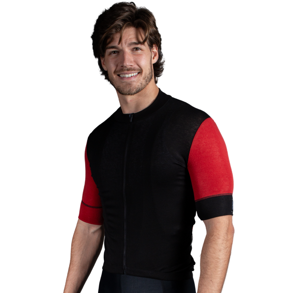 Alitios Men's Red/Black Timavis Wool Jersey