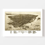 Vintage Map of Key West, Florida 1884