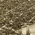 Vintage Map of Key West, Florida 1884