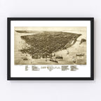 Vintage Map of Key West, Florida 1884