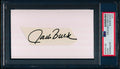 Jack Buck HOF Signed Cut on 3x5 Index Card Sportscaster Cardinals PSA/DNA 186497