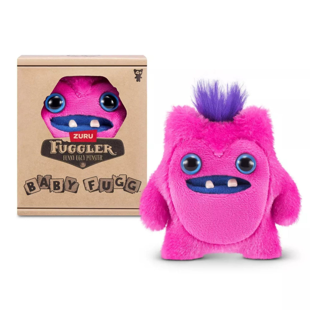 Zuru Fuggler Baby Fug Greedy Grinner Purple Funny Ugly Monster Plush Toy 3.5 Inch