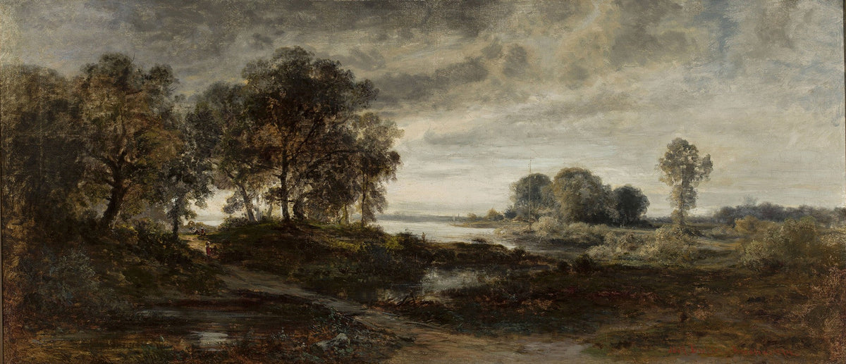 Adolf Dressler Landscape of the Oder River Wall Art Canvas Print