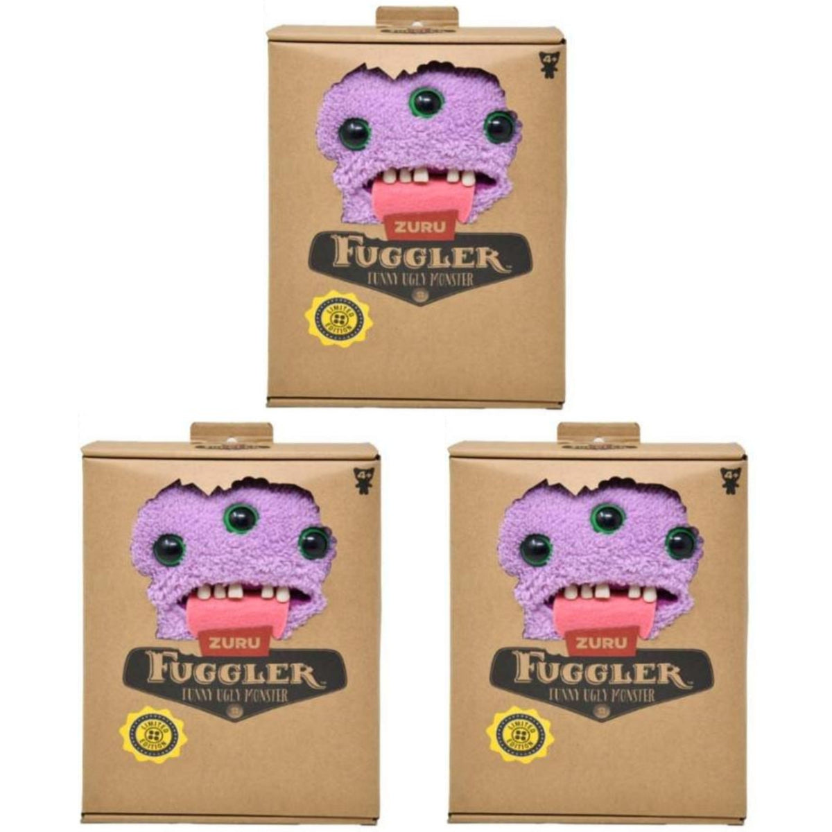 Set of 3 Zuru Fuggler Limited Edition Gaptooth McGoo Plush Toy 9 Inch