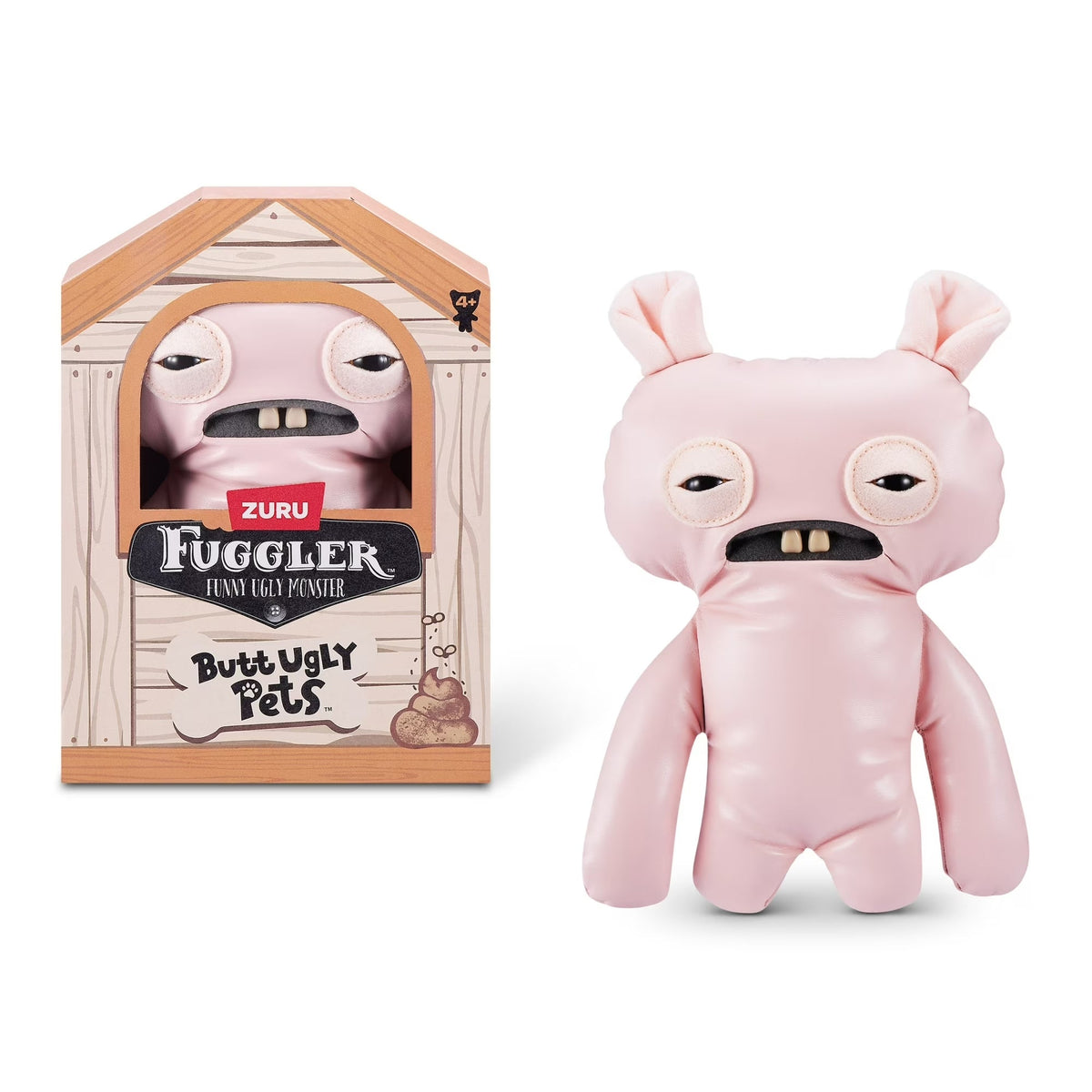 Zuru Fuggler Butt Ugly Pets Uncladimir Tootin Hairless Rat Pink Funny Ugly Monster Plush Toy 9 Inch