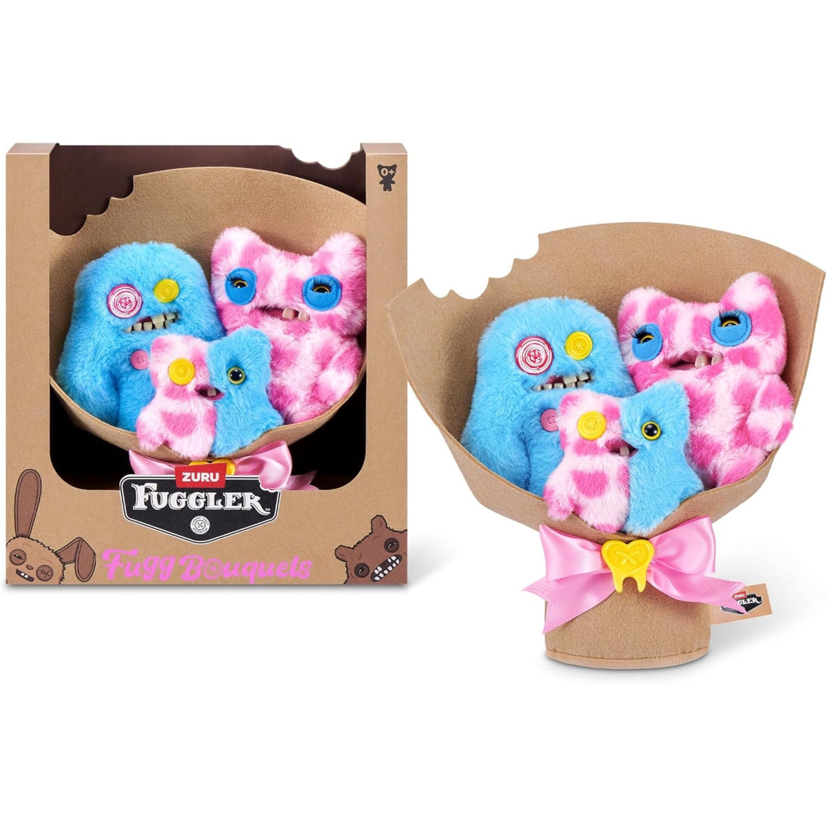Zuru Fuggler Special Feature Bouquet Plush Series 1 - Sasquoosh, Stinkface, Squooshface