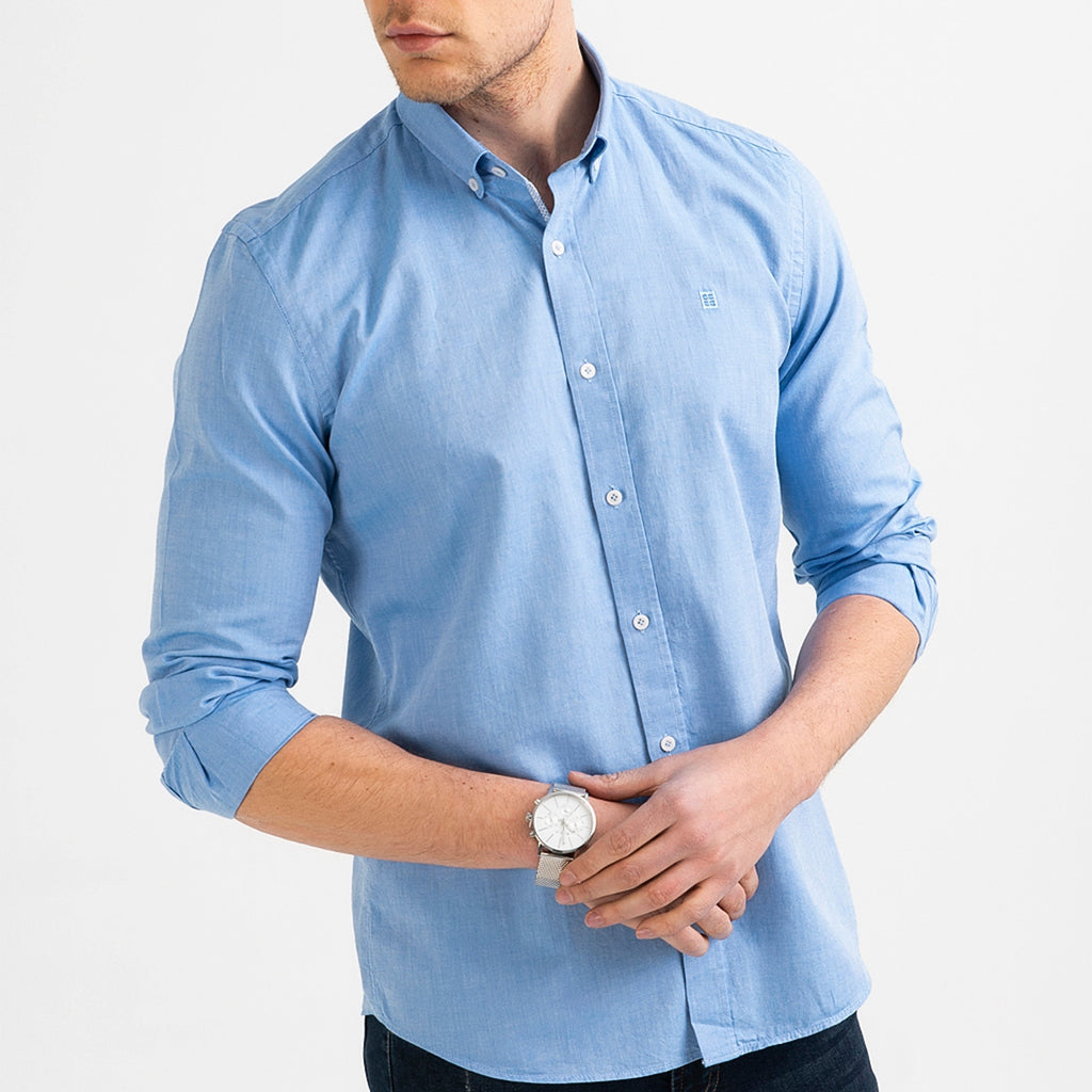 Nora Button Down Shirt // Light Blue