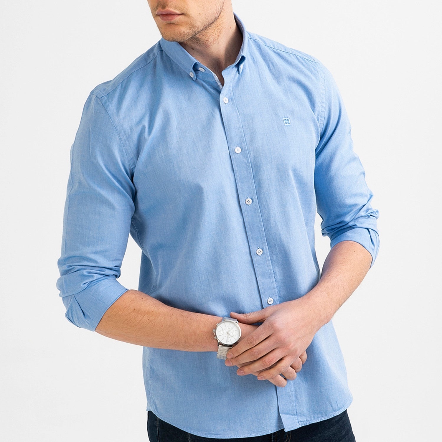 Nora Button Down Shirt // Light Blue