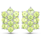 6.80 Carat Genuine Peridot .925 Sterling Silver 3 Piece Jewelry Set (Ring, Earrings, and Pendant w/ Chain)