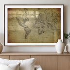 Push Pin World Map Canvas Print | Travel Tracker Wall Art