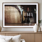 Wine and Barrel Wall Art Canvas Print