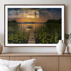 Lake and Flower Wall Art Canvas Print
