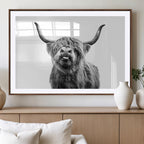 Fanny Scottish Highland Cow Cattle Art Print Farmhouse Wall Art Canvas Print