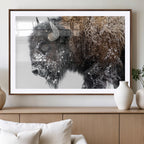 American Bison Wall Art Print, Majestic Buffalo Canvas Print for Living Room or Office