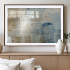 Abstract Blue and Beige Wall Art, Modern Minimalist Canvas Print Set