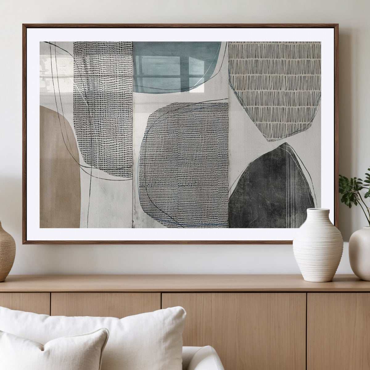 Canvas Print Wall Art Abstract Art Boho, Framed Boho Decor