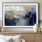 Navy Blue Abstract Wall Art Canvas Print