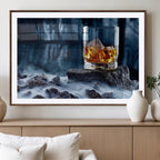 Whiskey Ice Wall Art Canvas Print