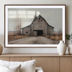 Farmhouse Rustic Barn Wall Art Canvas Print, Framed and Ready to Hang