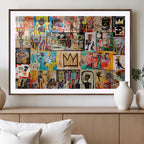 Abstract Art Collage Wall Art Canvas Print, Urban Graffiti Style