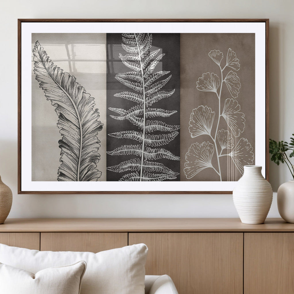 Minimalist Botanical Wall Art Canvas Print, Framed and Ready to Hang