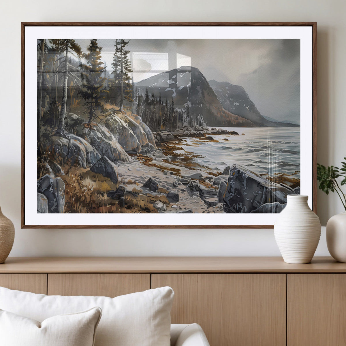 Serene Coastal View of Acadia National Park