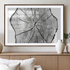 Rustic Tree Ring Wall Art Canvas Print, Framed and Ready to Hang