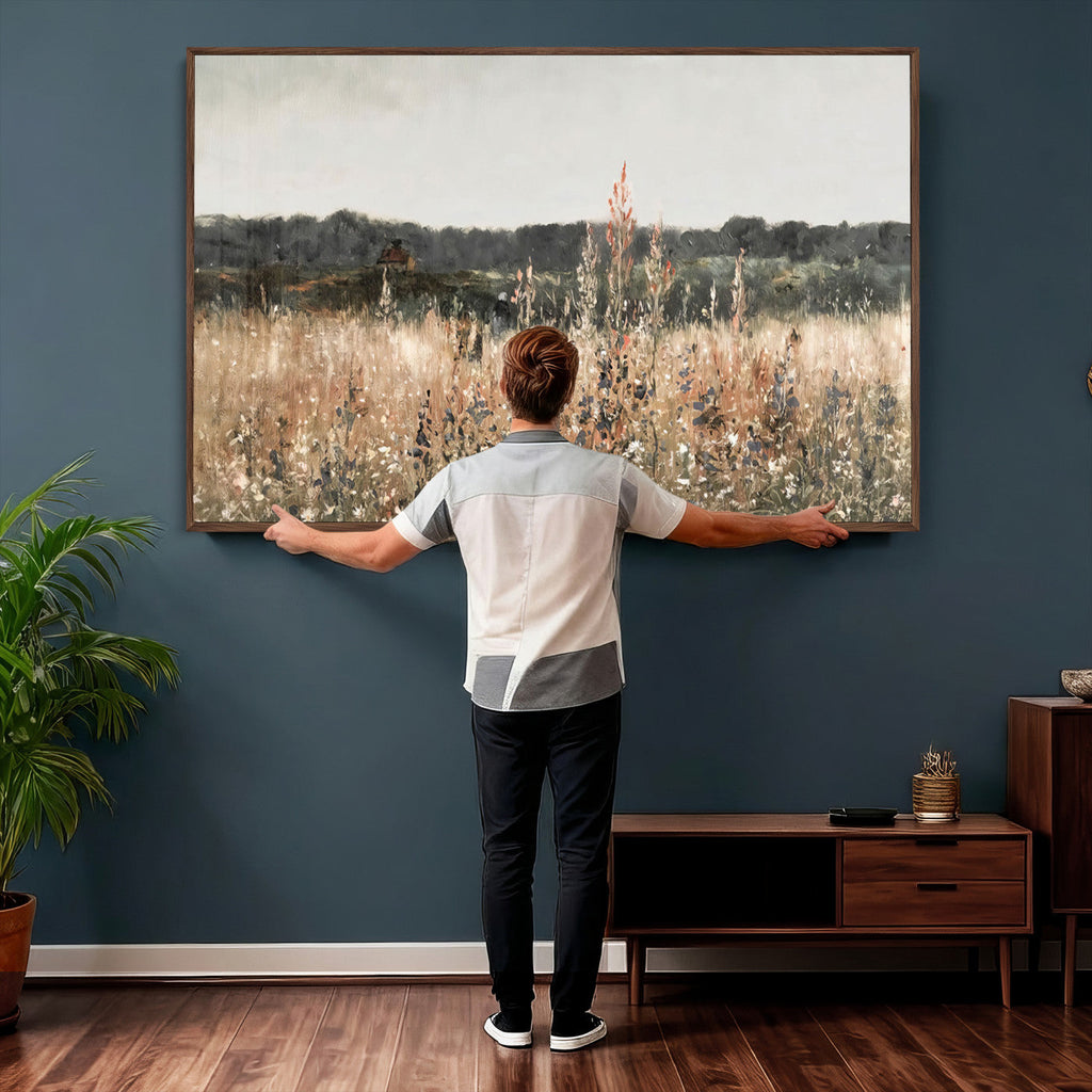 Rustic Field Landscape Wall Art Print, Giclee Canvas Wall Art