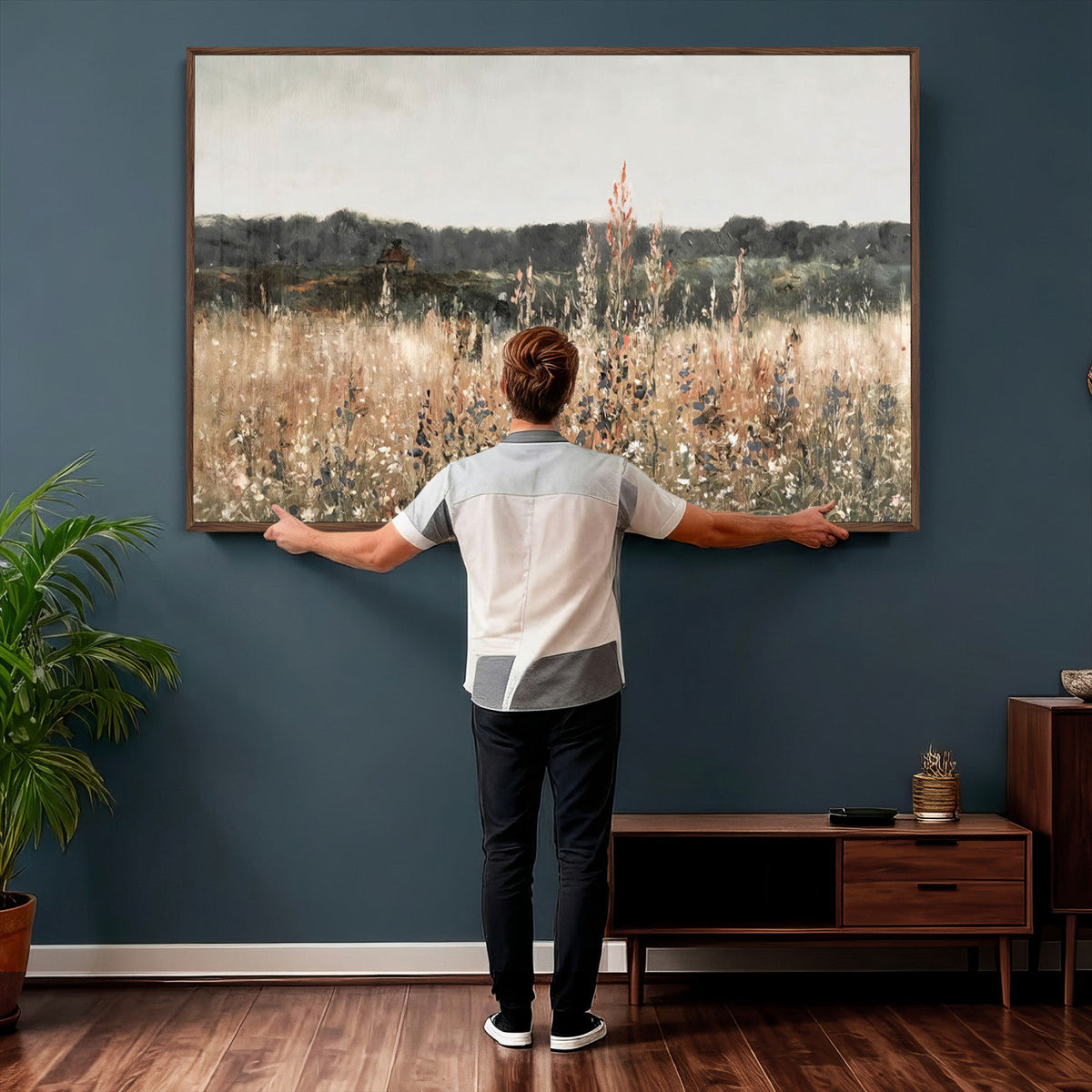 Rustic Field Landscape Wall Art Print, Giclee Canvas Wall Art