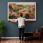 Framed Yayoi Kusama 1986 Wall Art Print | Japanese Wabi Sabi Vibrant Abstract Landscape Canvas