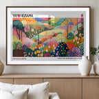 Framed Yayoi Kusama 1986 Wall Art Print | Japanese Wabi Sabi Vibrant Abstract Landscape Canvas