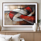 Abstract Wall Art - Modern Red and White Canvas Wall Art