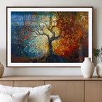 Yggdrasil Tree of Life Mosaic Stained Glass Wall Art Canvas Print