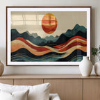 Mountain Triptych Wall Art Canvas Print | Western Boho Pine Tree Nature Print
