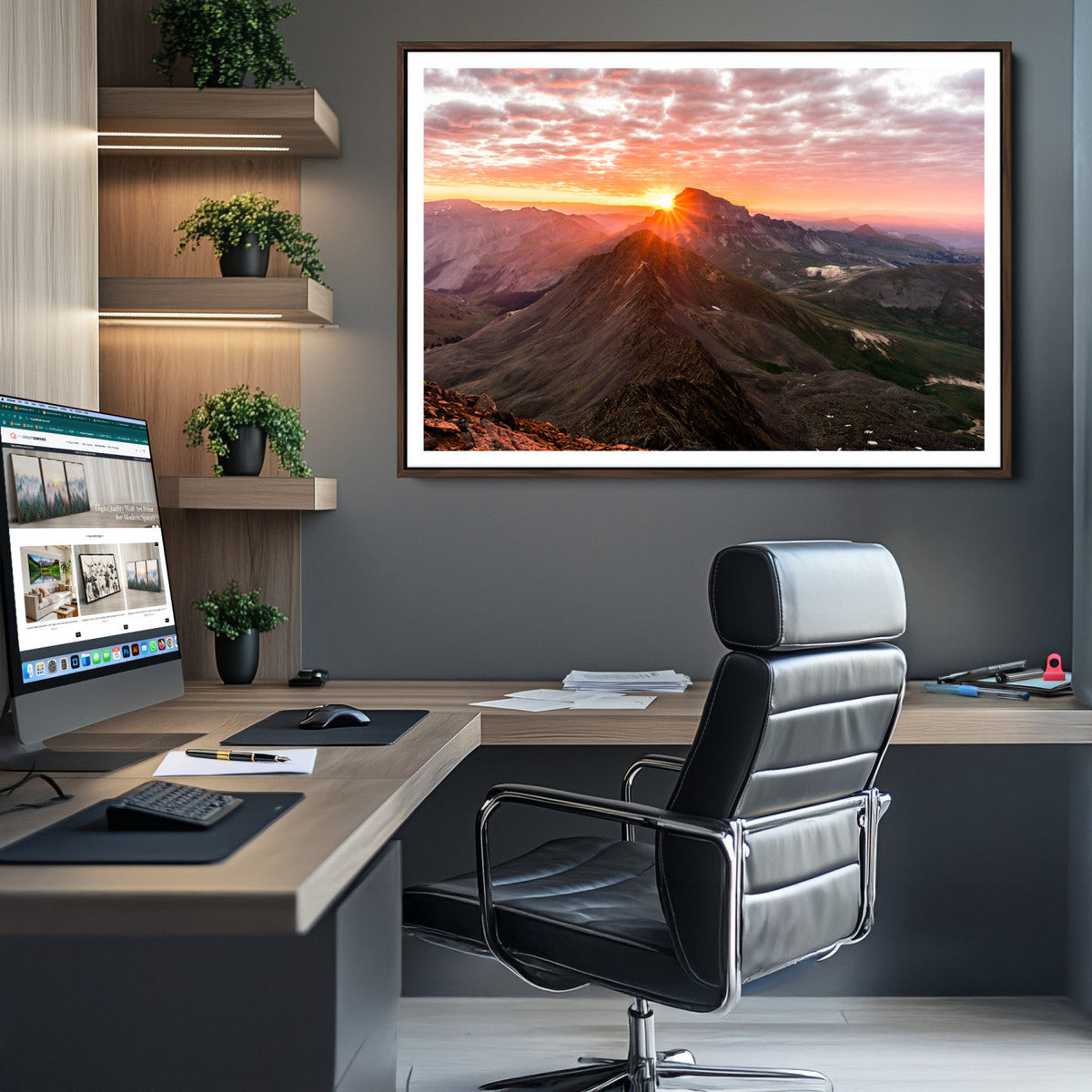 Mountain Sunrise Wall Art Canvas Print | Alpine Ridge Morning Light