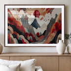 Abstract Mountain Wall Art Canvas Print | Vibrant Stylized Landscape