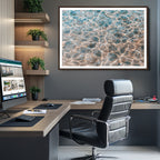Clear Water Wall Art Canvas Print | Framed Sunlit Ocean Ripples