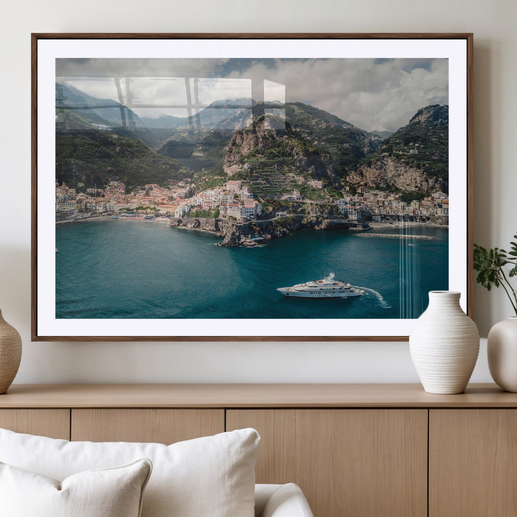 Amalfi Coast Wall Art | Framed Italian Seaside Canvas