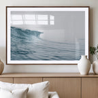 Ocean Wave Wall Art Canvas Print, Framed Coastal Decor Art, Modern Minimalist Ocean